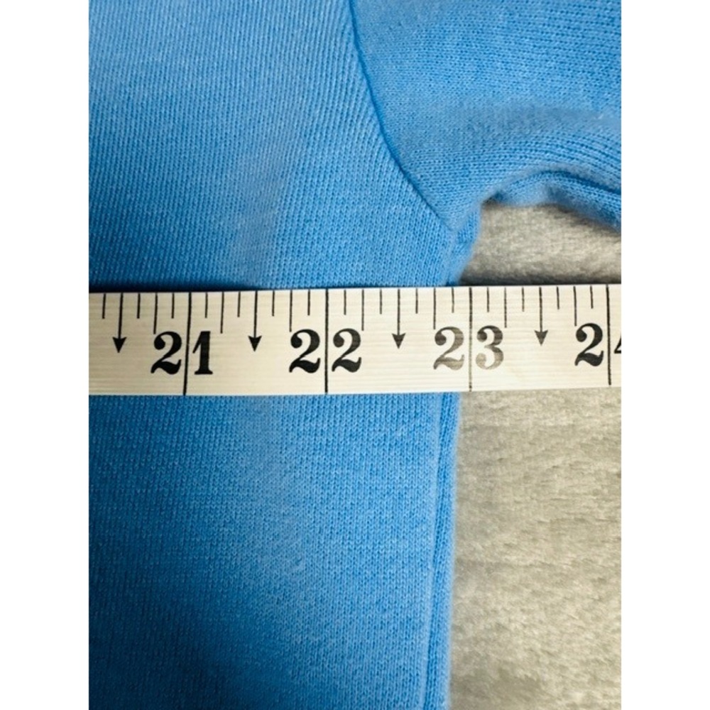 Pressbox Sweatshirt Womens Medium Carolina Blue V-Neck High-Low Raw Hem Pullover - Picture 5 of 7